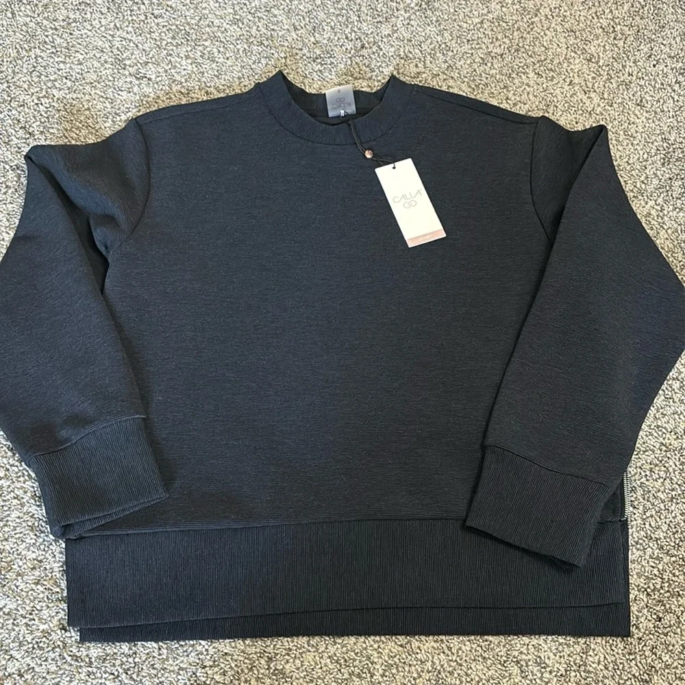 CALIA Women's Elevate Ottoman Side Zip Sweatshirt NWT